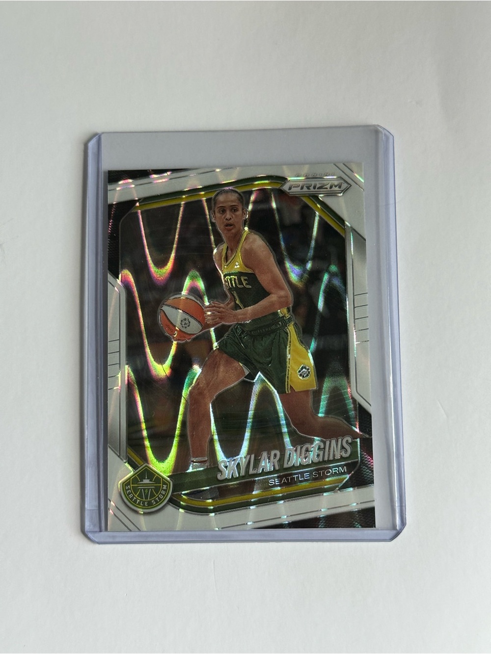 Panini Silver Prizm Basketball Card - Green & Yellow